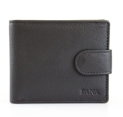 Fana Bags Kleine Heren Portemonnee Leer - Drukknop - RFID - Compacte Portemonnee - Portefeuille Heren - Billfold - Cadeau