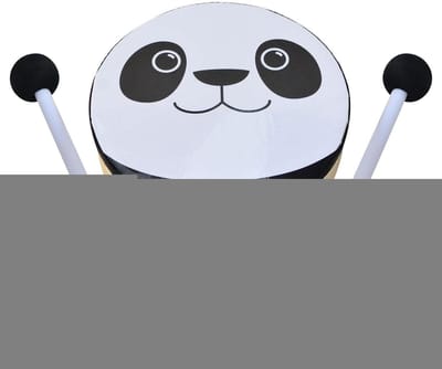 Kinder Trommel - Muziekinstrument - Muziek Maken - Dubbelzijdig - Diameter 15 cm - Panda