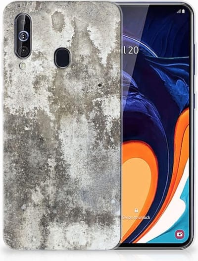 Samsung Galaxy A60 TPU Siliconen Hoesje Beton Print
