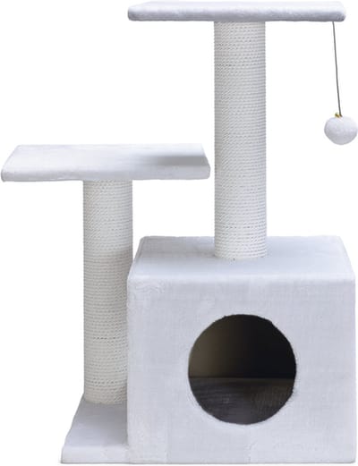 Beeztees Krabmeubel Serpa Fien - Krabpaal - Wit - 45x34x70 cm