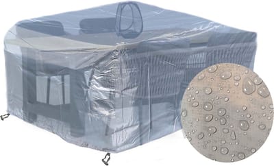 CUHOC - Diamond Tuinmeubelhoesset - Tuinsethoesset - Hoes met stormbanden,aantrekkoord,antislip en afwaterings HOCCIE - 2.13x1.32x0.74 M