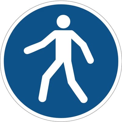Voetpad gebruiken gebodsbord - M024 | gecoat dibond materiaal | 10 cm