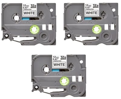 Label Tape Geschikt voor Brother Tze-231 | 12 mm x 8 m | Zwart op Wit - 3 stuks - Geschikt voor: 1000 1000BTS 1005BTS 1005F 1005FB 1010 1080 1090 1230PC 1260VP 1280 1280DT 1280VP 1290DT 1290VP 1750 1800 1830VP 18R 1950 1950VP