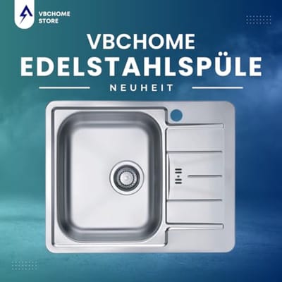 Roestvrijstalen Inbouwspoelbak 62 x 50 cm met Afdruipvlak en Kraangat