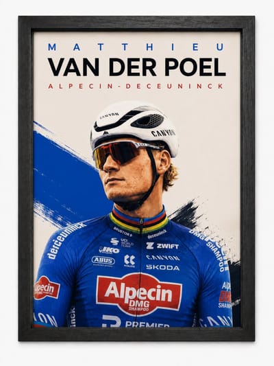Mathieu van der Poel Poster | Wielrenner & Wereldkampioen | Inclusief Zwarte A4 Lijst | Wielrennen