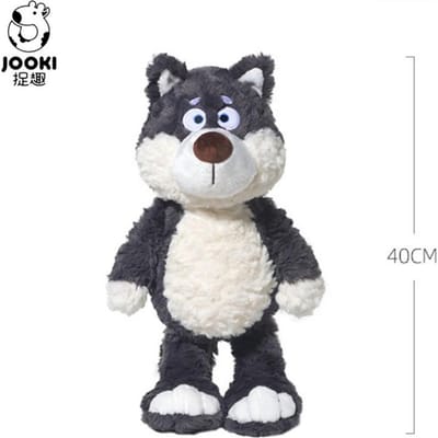 Jolis Jouets Peluches Dessin Animé Câlins Loup Gris Haute Qualité Moelleux Poupée Assise Chaude Confortable Compagnon pour Enfants Cadeau de Noël Décoration de Maison 40cm blanc