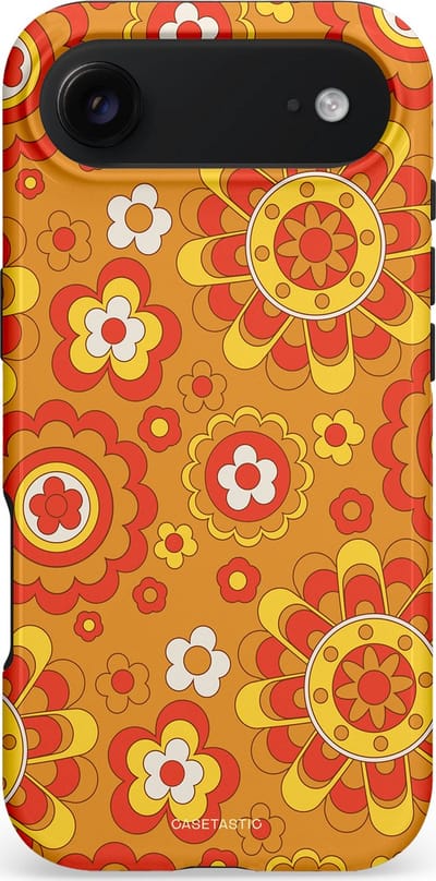 Casetastic hoesje geschikt voor Apple iPhone Air - MagSafe - Dubbellaagse bescherming - Retro droom - Fashion Case - Okergeel Terracotta Rood