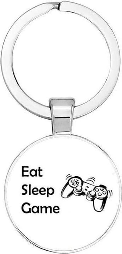 Akyol - Eat Sleep Game Sleutelhanger - Vriendschap - Liefde - Vrienden - Leuk cadeau om te geven - 2,5 x 2,5 CM