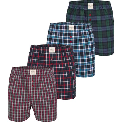Phil & Co Heren Wijde Boxershorts Mulitpack 4-Pack Donkerblauw - Maat XXL