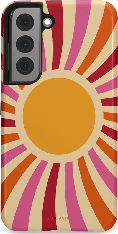 Casetastic Hoesje Geschikt voor Samsung S22 - Stijlvolle Beschermende Duo-layer Case - Retro licht