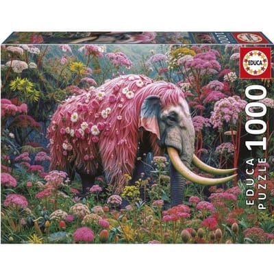 Puzzle - EDUCA - Éléphant Fleuri - 1000 pieces - 48x68 cm - Pour adultes - Animaux
