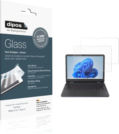 dipos – 2x Matte Pantserfolie geschikt voor Lenovo 500w 2-in-1 Gen 5 | 9H Screenprotector