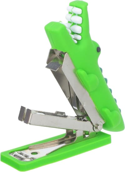 Mini Nietmachine - Krokodil Nietmachine - Papier Ordenen - Cartoon Ontwerp - 10 Vellen - Groen