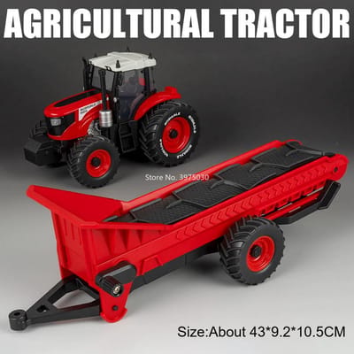 1:24 Tracteurs Agricoles Jouets Modèles en Alliage Voitures Moulées sous Pression Pneus en Caoutchouc Roues Tournantes Véhicules Miniatures Cadeaux pour Tout-Petits Enfants
