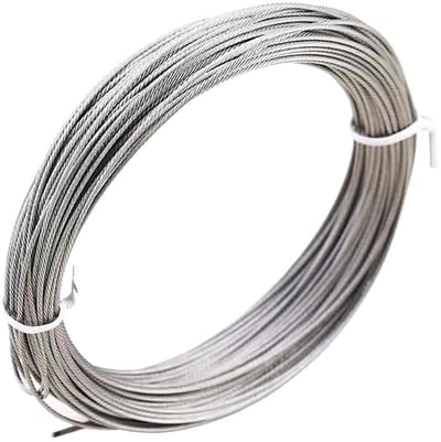 Roestvrij staaldraad - Touw kabel - Diverse projecten - Corrosiebestendig - 4mm 20 meter - Zilver