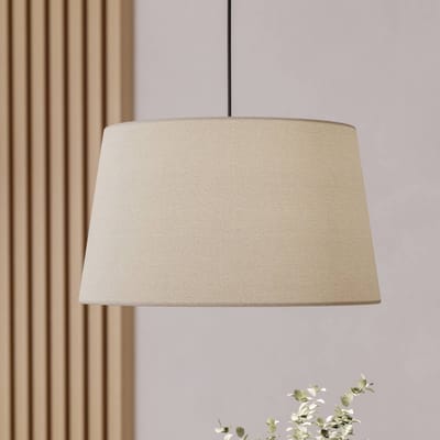EGLO Febres Hanglamp - E27 - Ø 35 cm - Zwart/Wit - Teddy stof