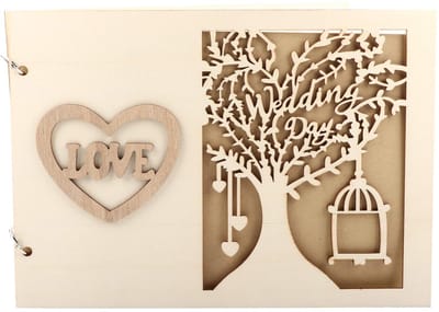 Dailygoods- Gastenboek Bruiloft - Houten Album - Buxus Materiaal - Decoratie Evenement - 100% Gloednieuw - Abstract Modellering - Trouwboek