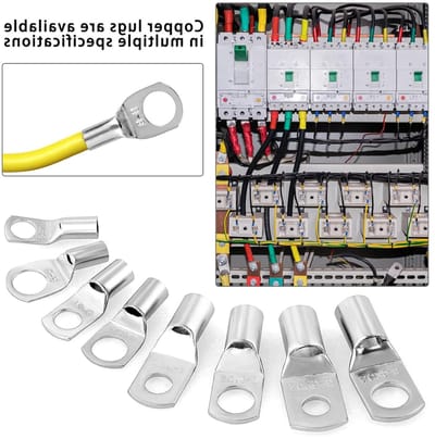 Copper kabelschoenen set, 120 x 6/10/16/25 mm², M6 M8 ring- en buislugs, batterijterminals, hoogwaardige verbindingselementen voor elektrische installaties