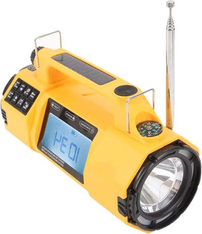 Noodradio - Draagbare radio - Noodsituaties - Met zaklamp - 20x12x9 cm - Zwart