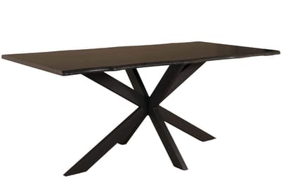 Eettafel langwerpig 180cm Jeffo zwart langwerpige tafel MDF eetkamertafel