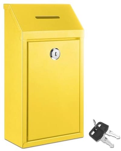 Metalen donatiedoos - veilige wandgemonteerde verzamelbox met slot voor thuiskantoor en buitendeur