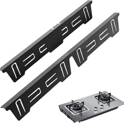 Oven Spleet Afdichter - Aanrecht Beschermer - Keuken Schoonhouden - Intrekbaar Roestvrij Staal - 35x10x2 cm - Zwart