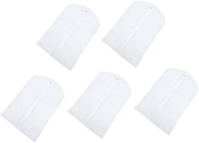 Garderobekast beschermhoezen - Kleding opbergzakken - Kleding beschermen - Transparant ontwerp - 5 stuks - Wit