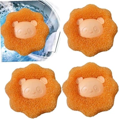 Haarverwijderaar Ballen - Pluisverwijderaar Was - Kleding Wassen - Herbruikbaar Duurzaam Materiaal - 4 Stuks - Oranje