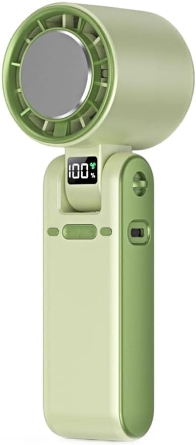 VHV-Stille Handventilator Groen - Draagbare Bureauventilator voor Slaapkamer Kantoor en School - Compacte USB Ventilator met Fluisterstille Motor - Krachtige Blower voor Thuis en Onderweg