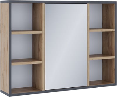 Vicco Stephan Badkamerspiegelkast – 80 x 59.2 cm Met legplanken en spiegeldeur Krachtige eik goud