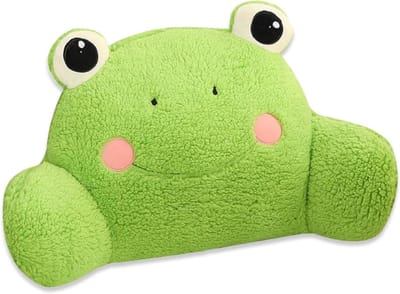 Leeskussen voor bed - Rugsteun kussen - Comfortabel lezen - Schattig kikkerontwerp - 61 x 30 cm - Groen