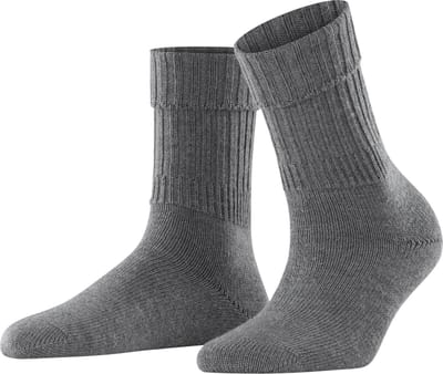 FALKE Striggings Rib eenkleurig wol sokken dames grijs - maat 35-38