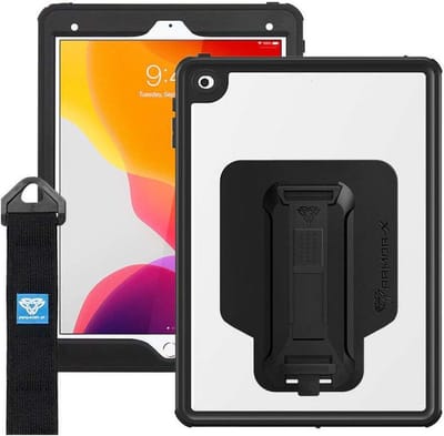 Armor-X Hoes Shockproof met Strap Zwart Geschikt voor Apple iPad 10.2 (2019/2020)