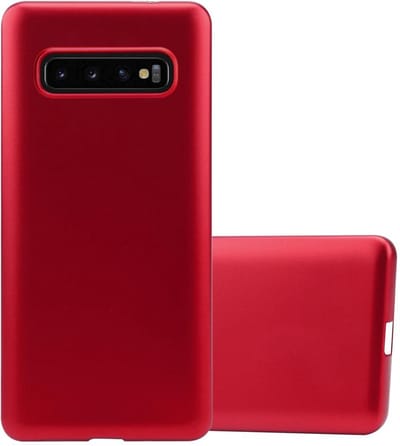 Cadorabo Hoesje geschikt voor Samsung Galaxy S10 4G in METALLIC ROOD - Beschermhoes gemaakt van flexibel TPU silicone Case Cover
