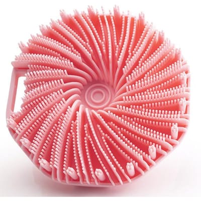 1 stuks Zachte Siliconen Exfoliërende Borstel Reiniger Handmatig Lichaamsreinigingsschrobber Douche Zachte Massage Badborstel Voor Mannen en vrouwen roze