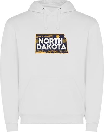 Witte Wanna have hoodie voor de echte Amerika liefhebber USA Amerikaanse / Verenigde Staten de staat North Dakota Print Full Color Color merk Roly maat S