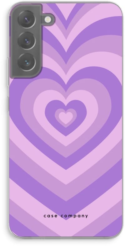 Case Company® - Hoesje geschikt voor Samsung Galaxy S22 Plus hoesje - Hart Paars - Soft Cover Telefoonhoesje - Bescherming aan alle Kanten en Schermrand