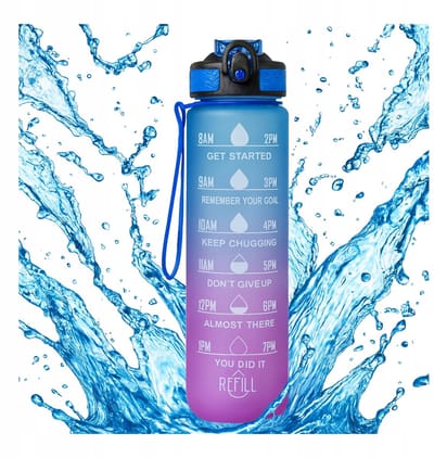 Bimberek - Drinkfles - 1L - Motiverend - Met Rietje - Fitness