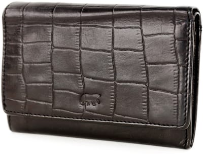 Bear Design Overslagportemonnee Croco - Zwart