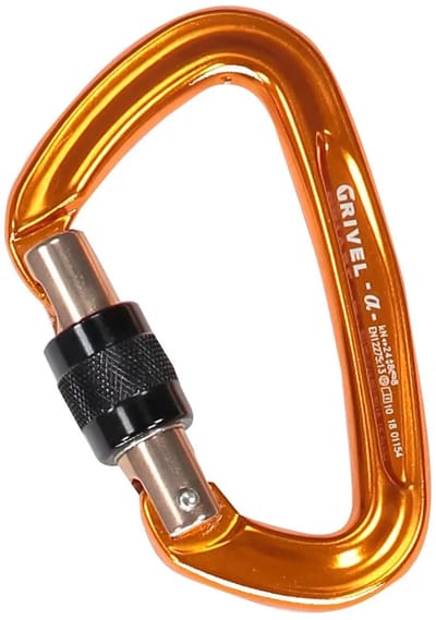Grivel Alpha K1n Screw Lock Karabijnhaak Rood,Goud