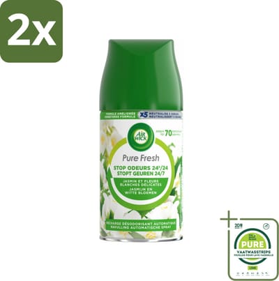 Air Wick Freshmatic - Luchtverfrisser Navulling - Pure Jasmijn & Witte Bloemen - 250ml - Voordeelverpakking - 2 stuks - Luchtverfrisser - Air Wick
