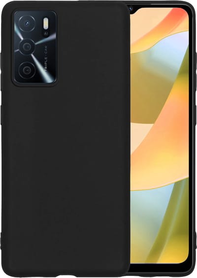 Hoesje - Geschikt voor OPPO A16s - Sterk & Shockproof - Hoes Cover - Siliconen Case - Telefoonhoesjes - Zwart