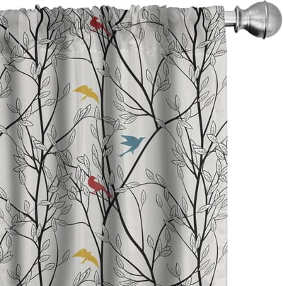 ABAKUHAUS Wald Voorhangen – 2x75x175 cm – microfaser – halfdonkerend – kokosnoot & multicolor