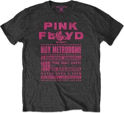 Pink Floyd - Metrodome '88 Heren T-shirt - S - Zwart