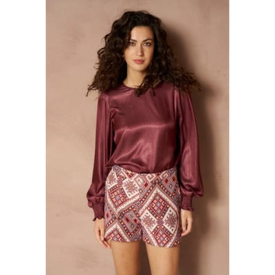 Lofty Manner Top Top Isli Smock Sleeve Ri08 1 Brick Red Dames Maat - XS