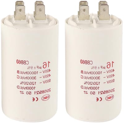 Motor Condensator - Start Condensator - Motor Starten - Zelfherstellend Ontwerp - 16UF 450V - Zwart