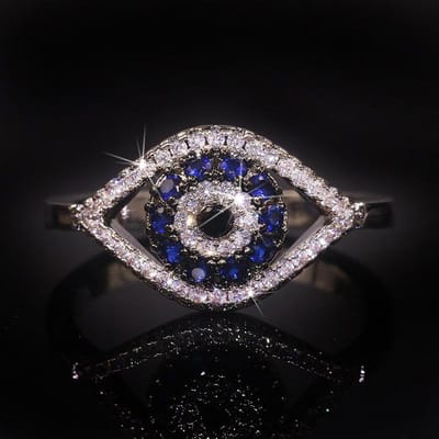 Oog van de Duivel Inlegring Dames Modieuze Dames Diamanten Ring Hand Decoratie No. 10 black