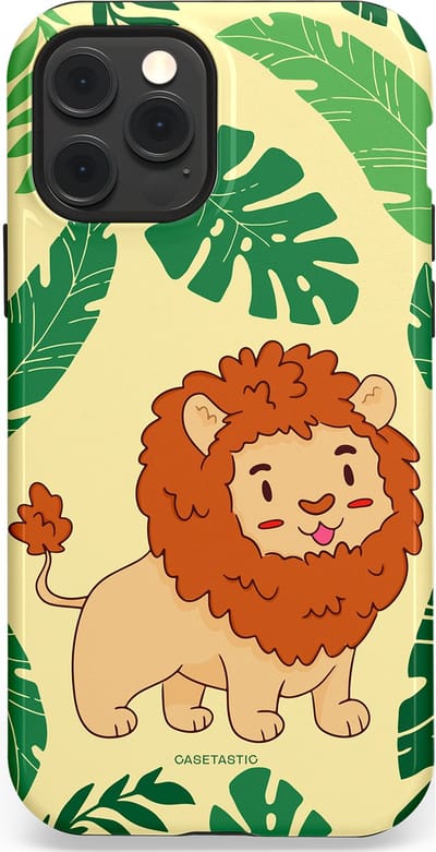 Casetastic Hoesje Geschikt voor Apple iPhone 12/12 Pro Magsafe - Stijlvolle Beschermende Duo-layer Case - Jungle Leeuw Ontwerp