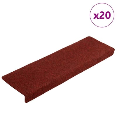 vidaXL - Trapmatten - Zelfklevend - 20 - stuks - 65x21x4 - cm - Bordeaux - Rood