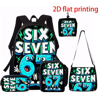 1/2/3/4/5 stuks Cartoon Nummer 67 Patroon Rugzak Set Lichtgewicht Grote Capaciteit Schooltas met Reistas Kinderen Perfect Cadeau